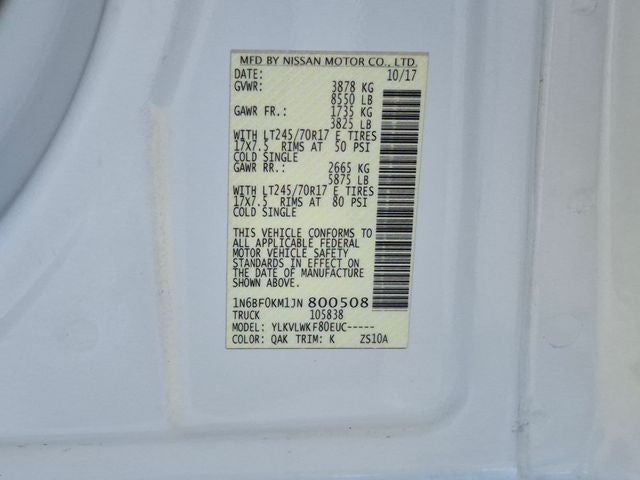 2018 Nissan NV S