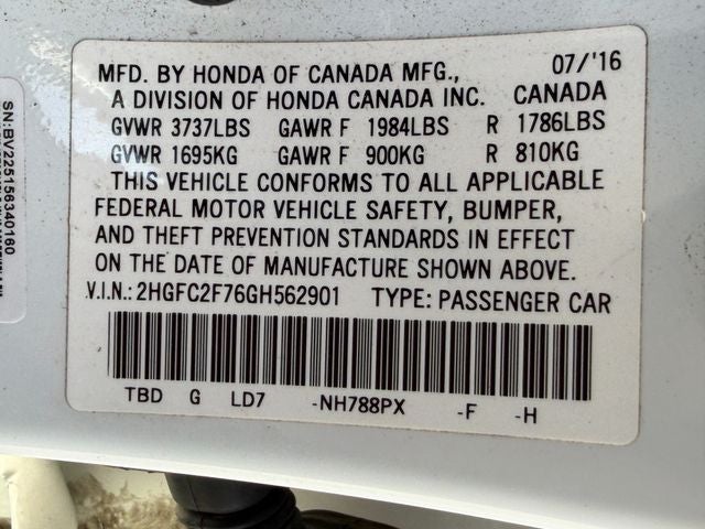2016 Honda Civic EX
