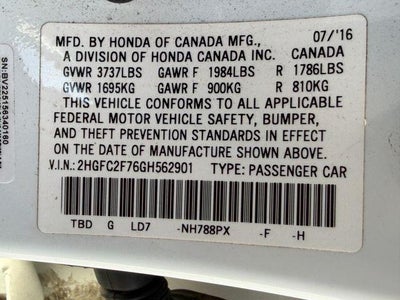 2016 Honda Civic EX