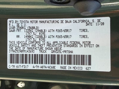 2021 Toyota TACOMA TRD SPORT TRD Sport V6