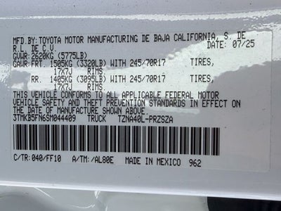 2025 Toyota Tacoma SR5