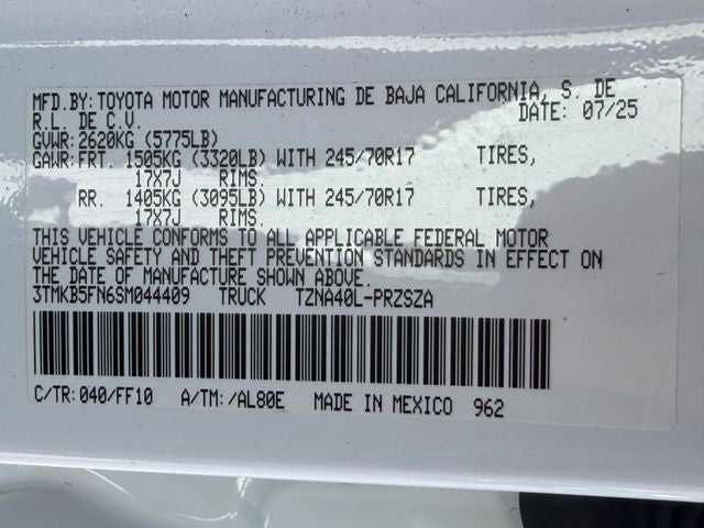 2025 Toyota Tacoma SR5