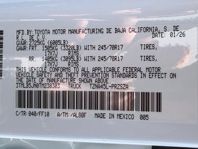2026 Toyota Tacoma SR5