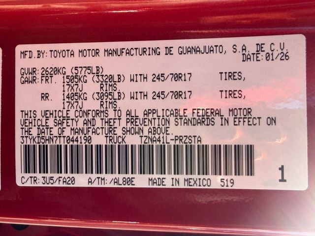 2026 Toyota Tacoma SR