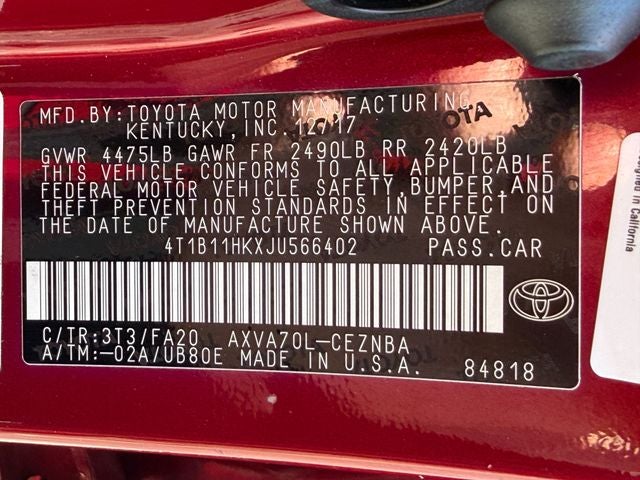 2018 Toyota Camry LE