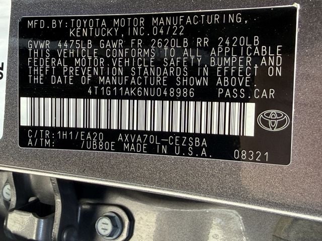 2022 Toyota Camry SE