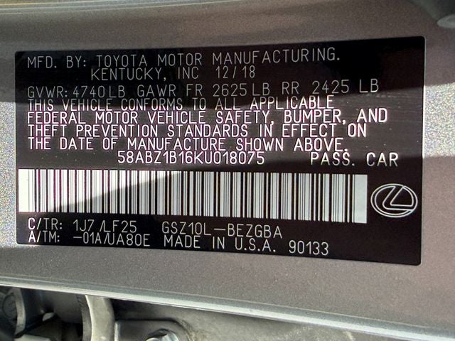 2019 Lexus ES 350 F Sport