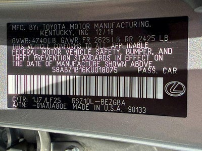 2019 Lexus ES 350 F Sport