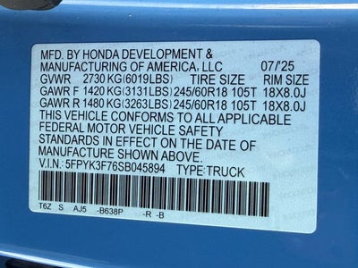2025 Honda Ridgeline TrailSport+