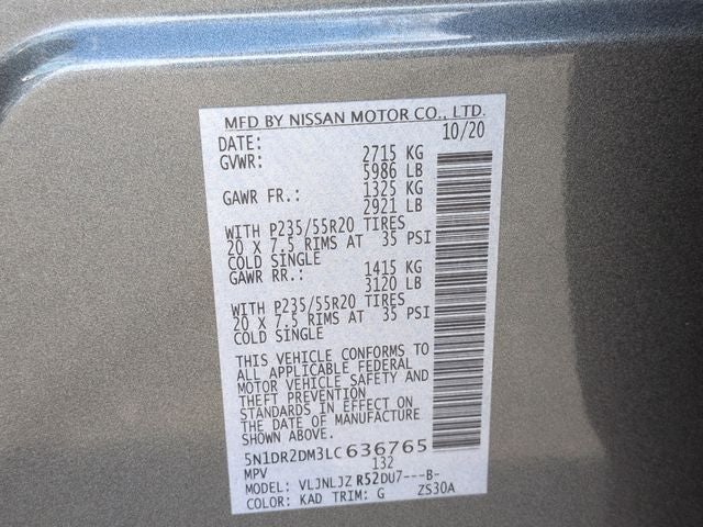 2020 Nissan Pathfinder Platinum