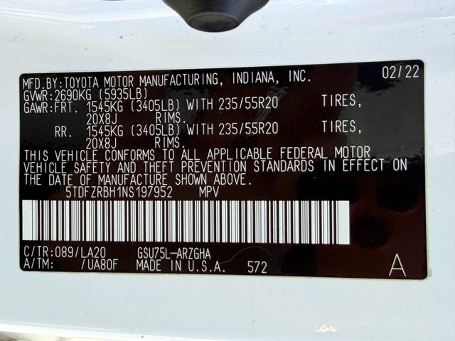 2022 Toyota Highlander Platinum