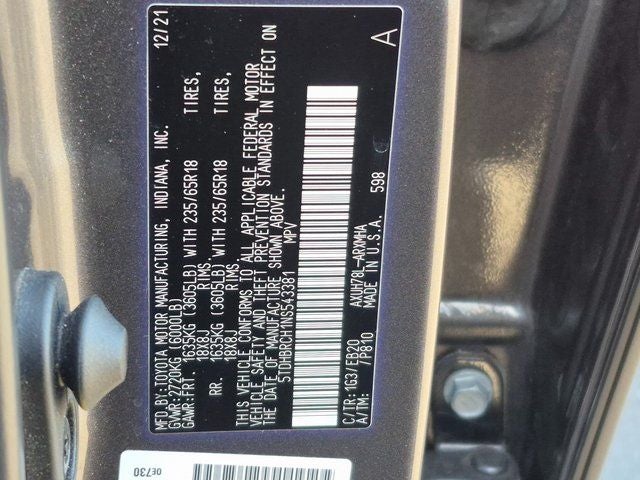 2022 Toyota HIGHLANDER HYBRD XLE