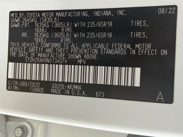 2022 Toyota Highlander XLE
