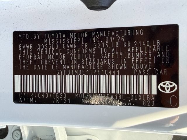 2026 Toyota Corolla LE