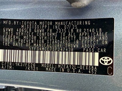 2025 Toyota Corolla SE