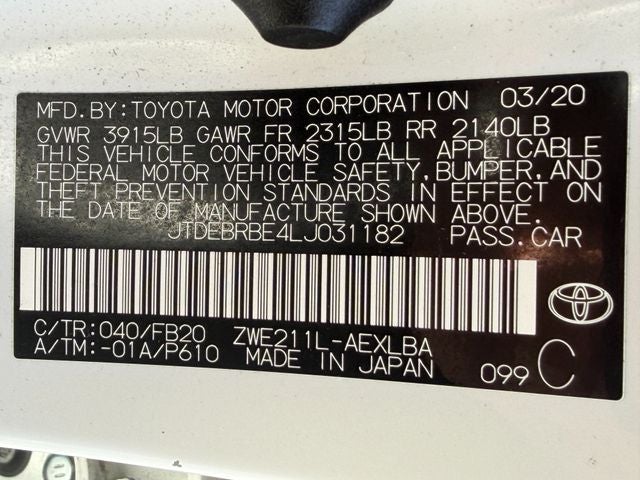 2020 Toyota Corolla Hybrid LE