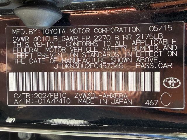 2015 Toyota PRIUS Two