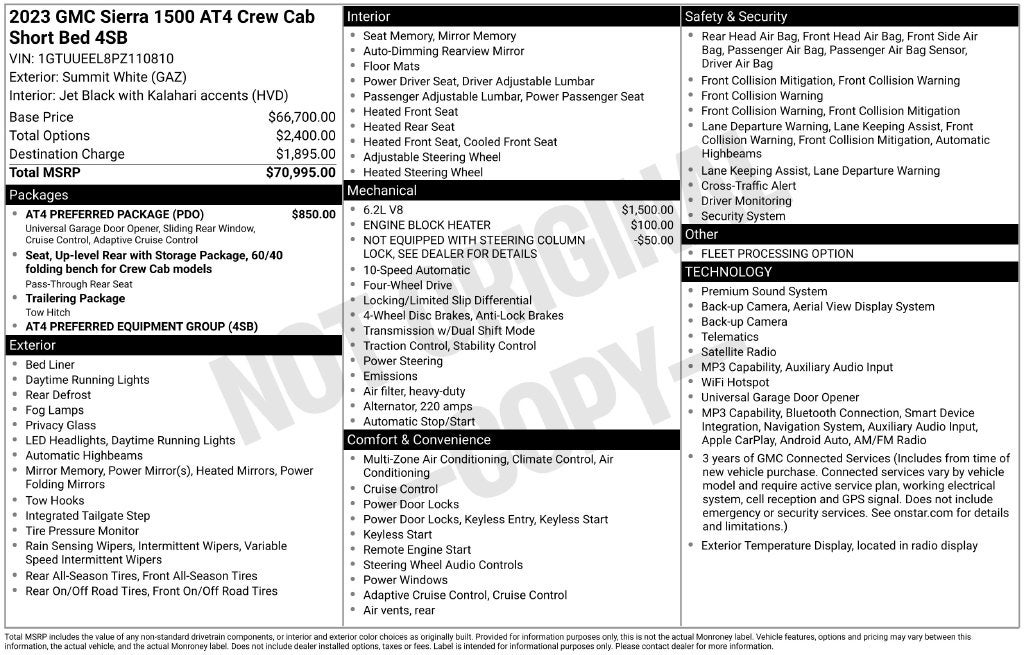2023 GMC Sierra 1500 AT4