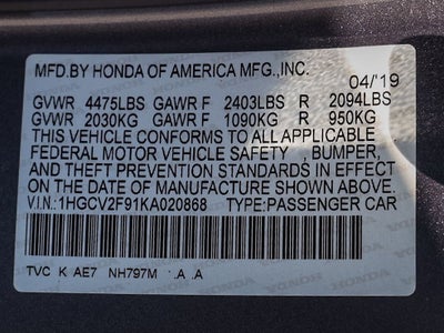 2019 Honda Accord Touring 2.0T