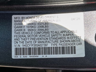 2025 Honda Accord LX