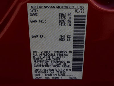 2022 Nissan Altima 2.5 SR