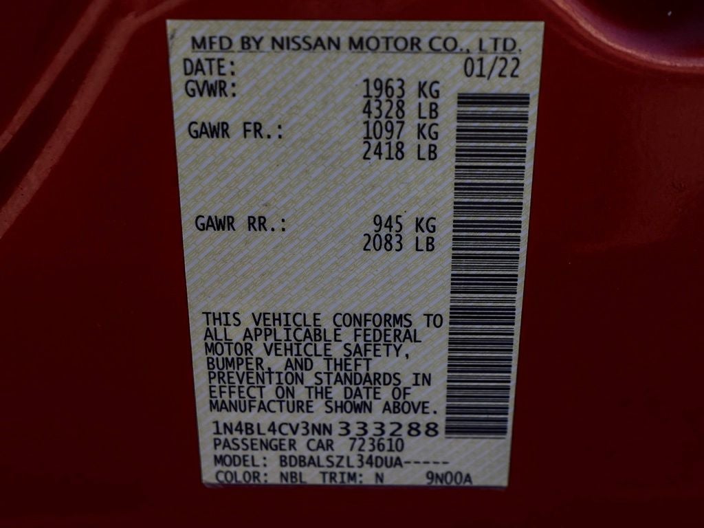 2022 Nissan Altima 2.5 SR