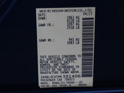 2023 Nissan Altima 2.5 SR