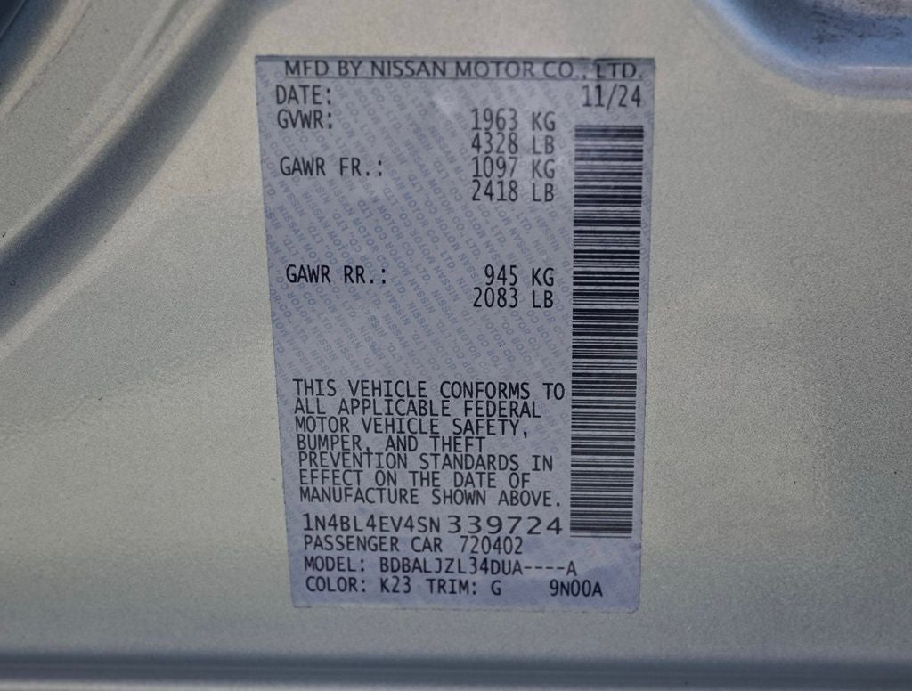 2025 Nissan Altima 2.5 SL