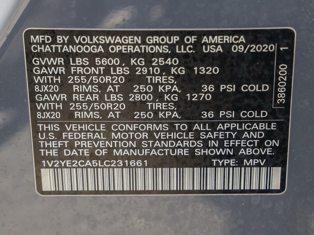 2020 Volkswagen Atlas Cross Sport 3.6L V6 SE w/Technology