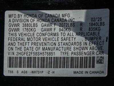 2025 Honda Civic Sport