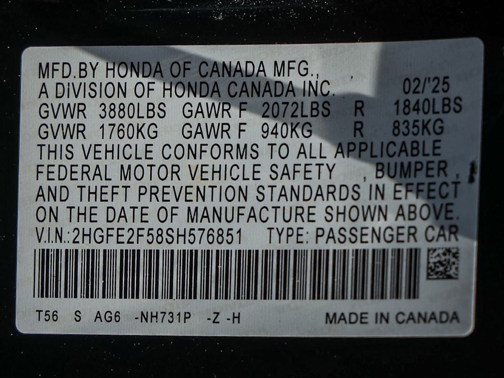 2025 Honda Civic Sport