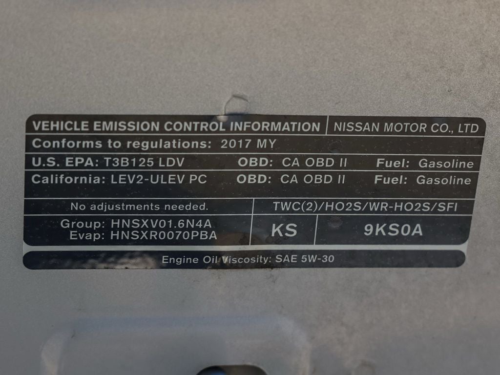 2017 Nissan Versa 1.6 S Plus