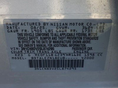 2025 Nissan Versa 1.6 S