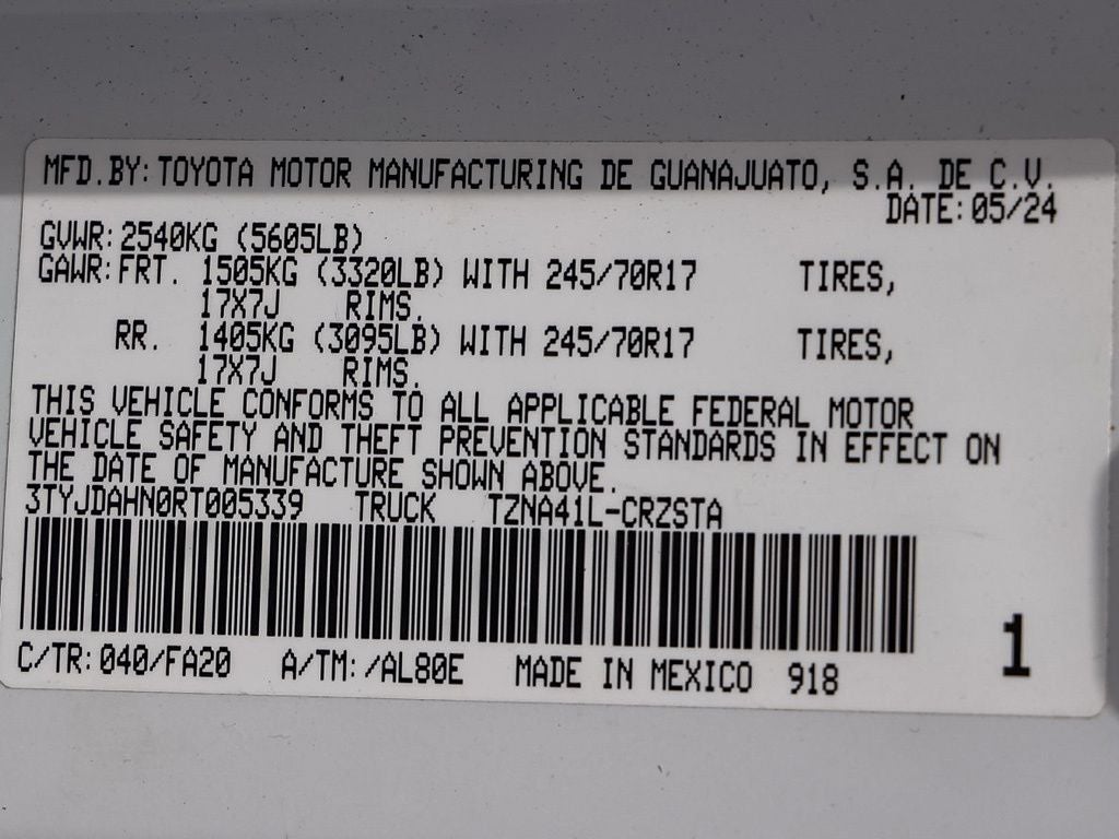 2024 Toyota Tacoma SR