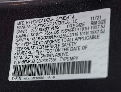 2022 Honda Odyssey Touring