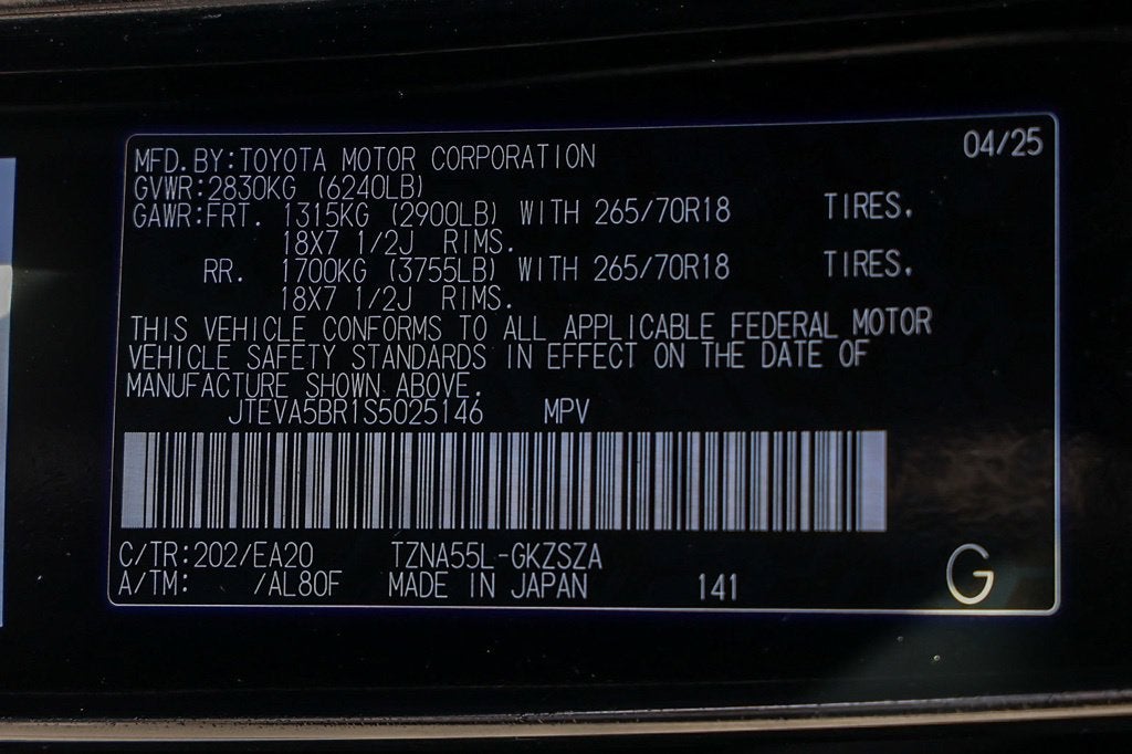 2025 Toyota 4Runner TRD Off-Road Premium