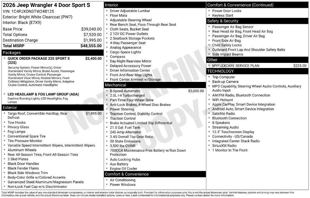 2026 Jeep Wrangler Sport S