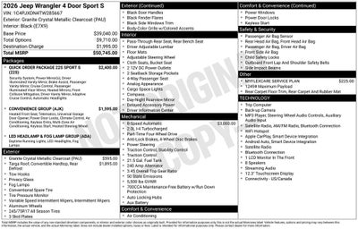 2026 Jeep Wrangler Sport S