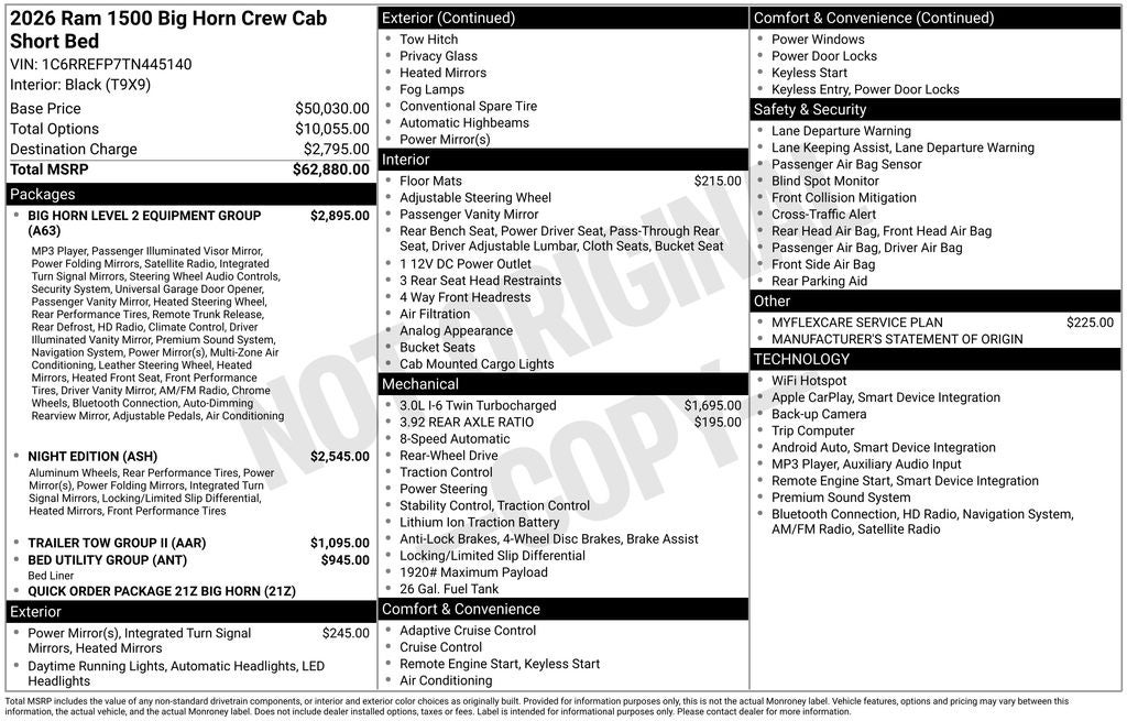 2026 RAM 1500 Big Horn Night Edition