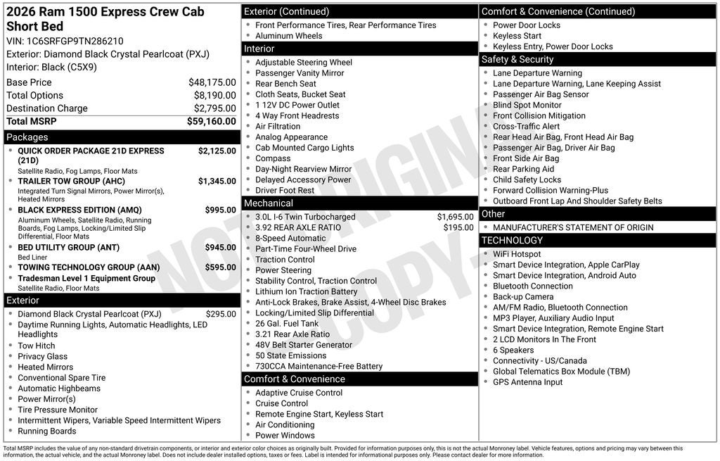 2026 RAM 1500 Black Express