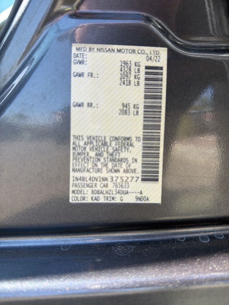 2022 Nissan Altima 2.5 SV