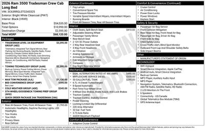 2026 RAM 3500 Tradesman