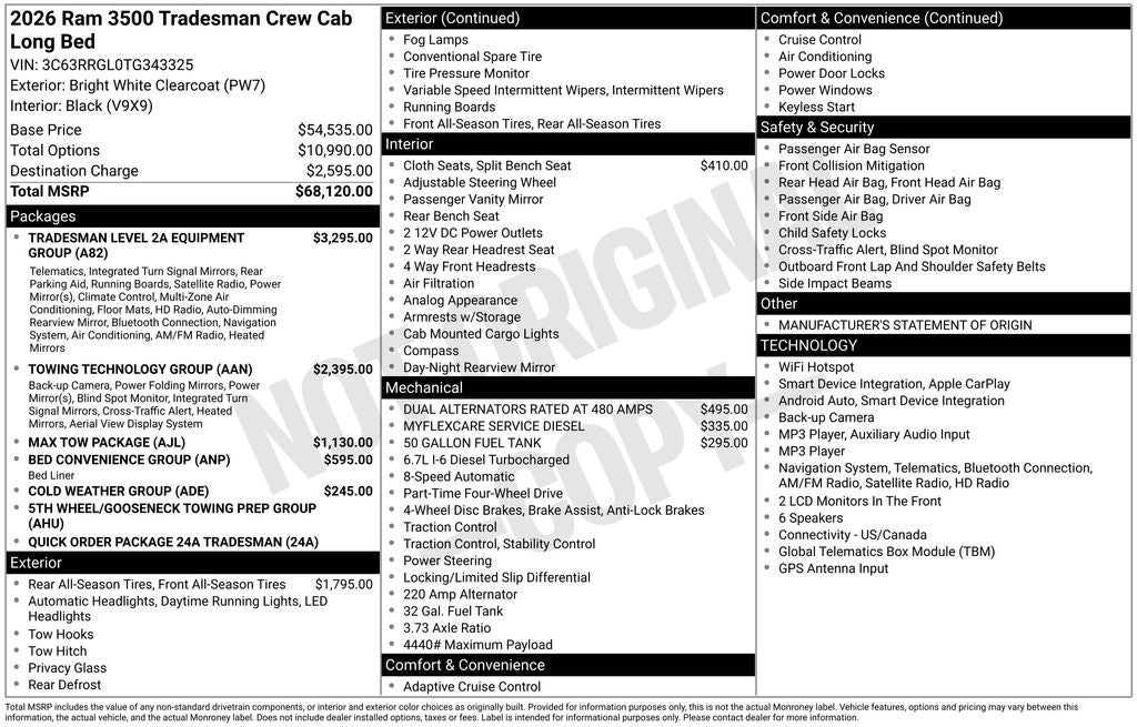 2026 RAM 3500 Tradesman