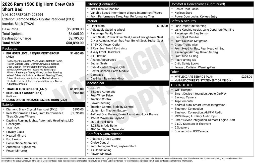2026 RAM 1500 Big Horn