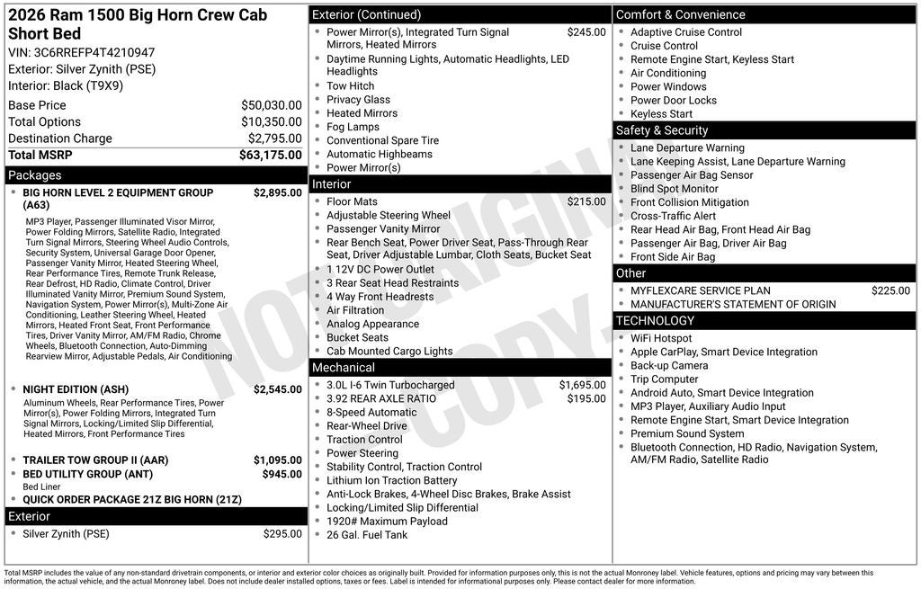 2026 RAM 1500 Big Horn Night Edition