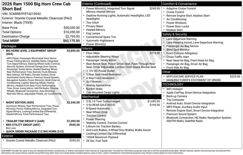 2026 RAM 1500 Big Horn Night Edition