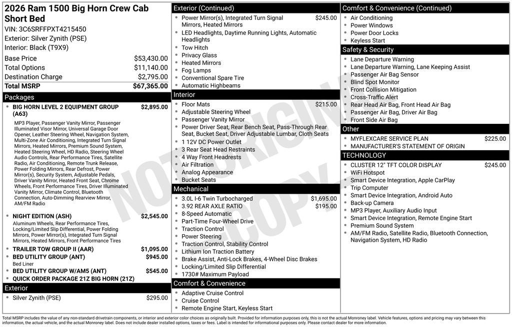 2026 RAM 1500 Big Horn Night Edition