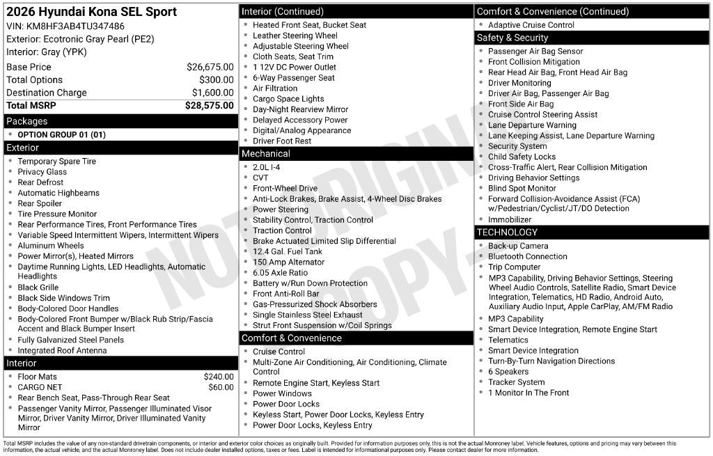 2026 Hyundai Kona SEL Sport